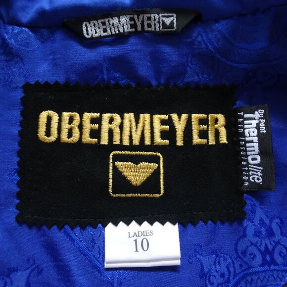 Obermeyer Women's Ski Jacket VTG 90s Size 10 Blue Full Zip Snow Du Point Thermo - Picture 10 of 10
